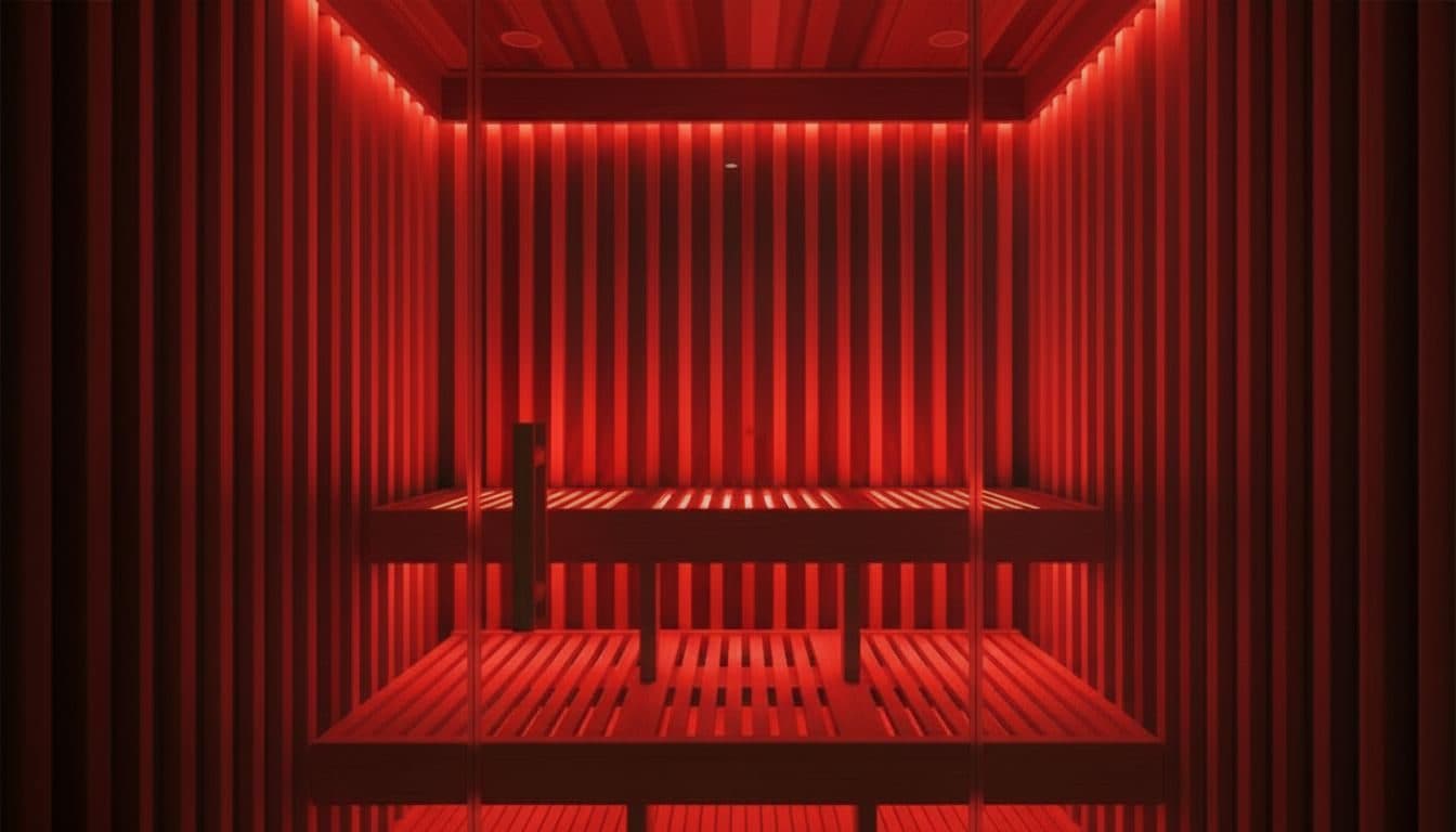 Red light bench LEDs glowing