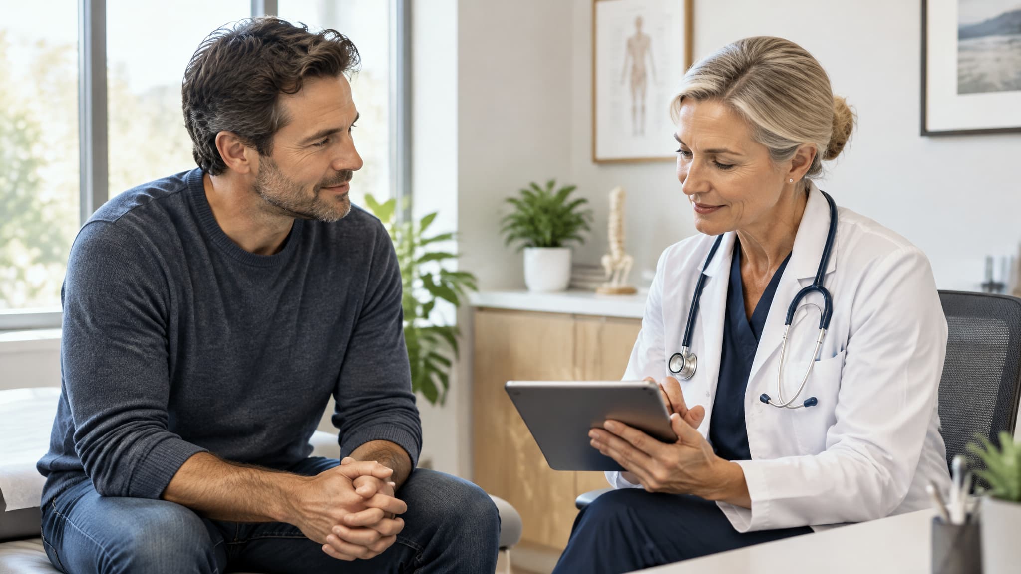 Doctor consultation about infrared sauna contraindications, medications, pregnancy, and heart conditions