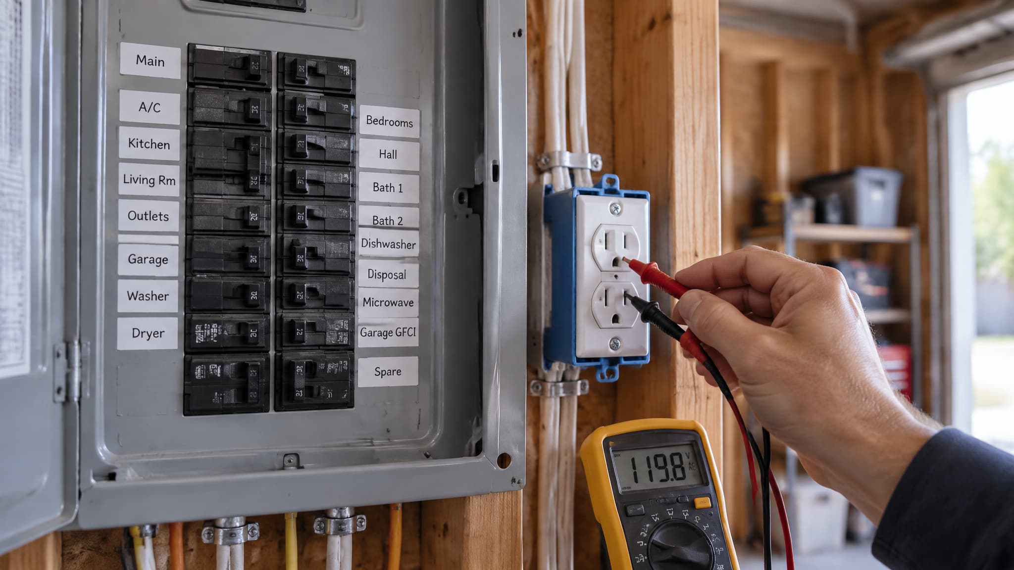 Checking a garage 120V outlet and circuit before buying a plug-in infrared sauna