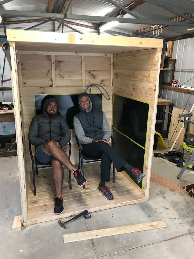 Christopher Kiggins and Martijn at the SaunaCloud workshop