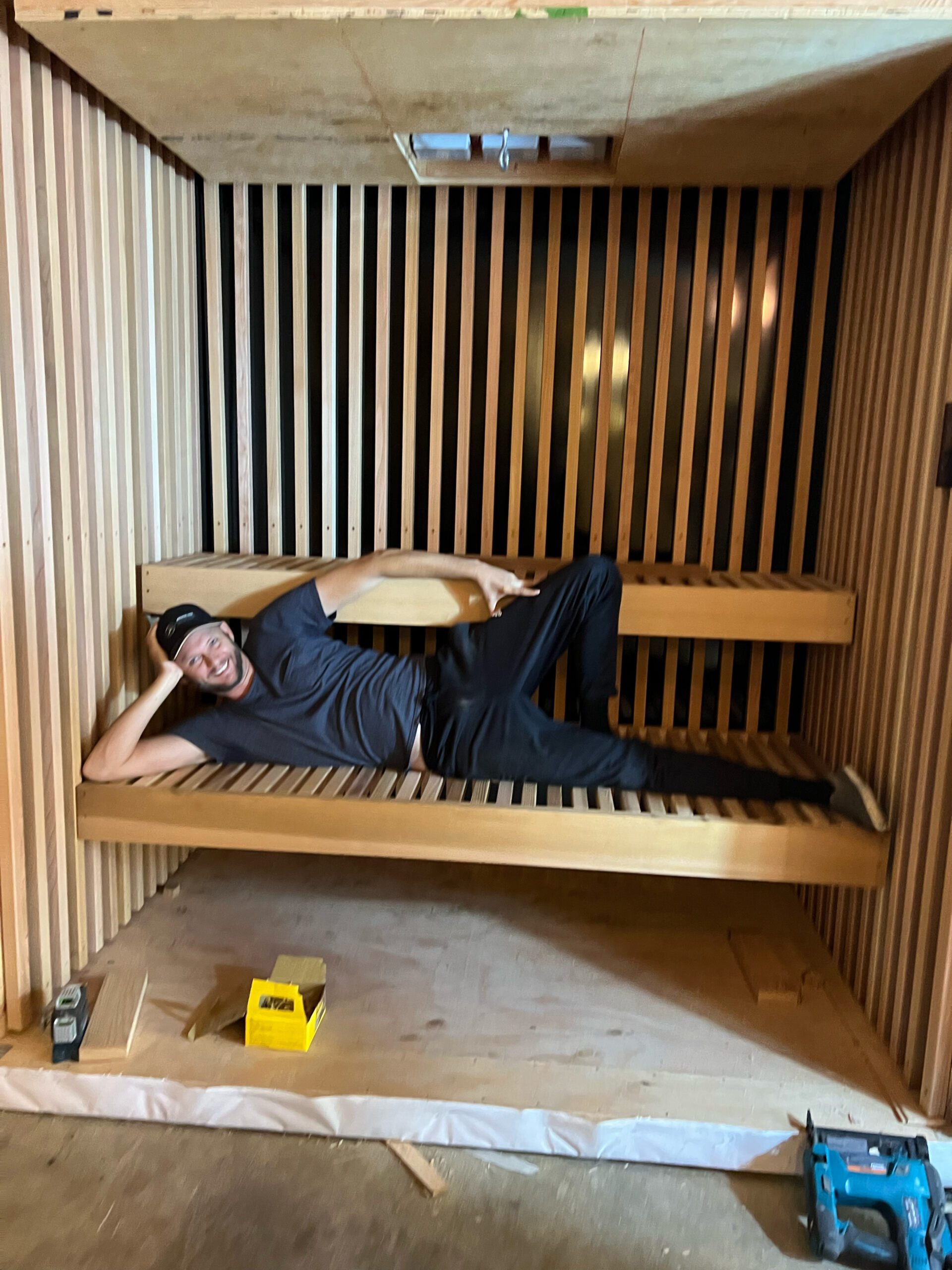 Custom infrared sauna installation by SaunaCloud