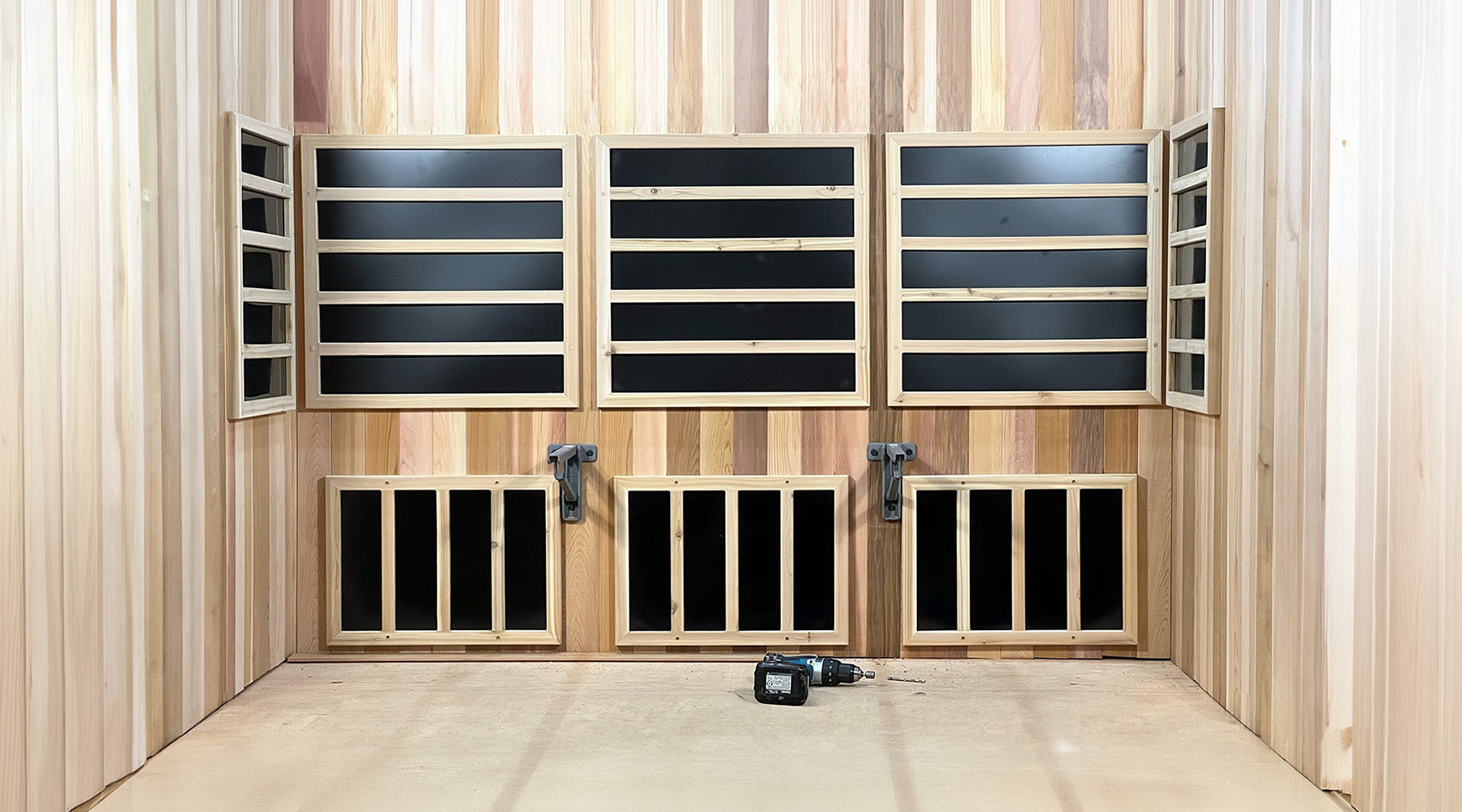 Sierra infrared sauna under construction in the SaunaCloud workshop